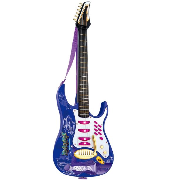 blue toy guitar