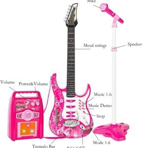 girls pink guitar toy