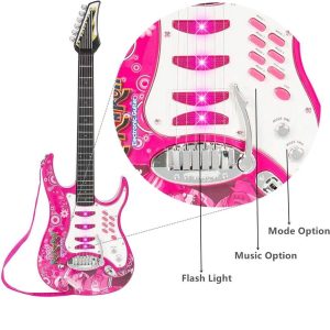 pink toy electric guitar